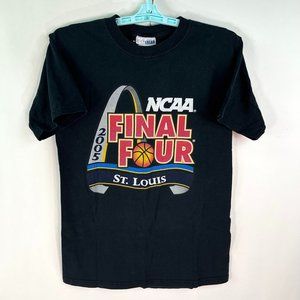 NCAA 2005 Final Four St Louis Step Ahead Tag Black Graphic  T Shirt Size Small